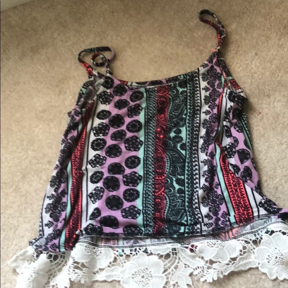 Patterned lace dressy tank top - Picture 2 of 2
